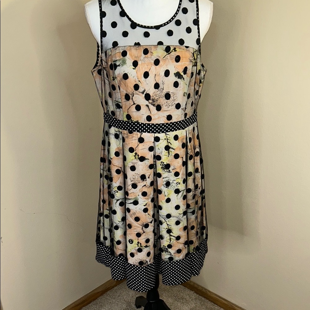 Ryu Anthropologie Black and Orange Backless Dress
